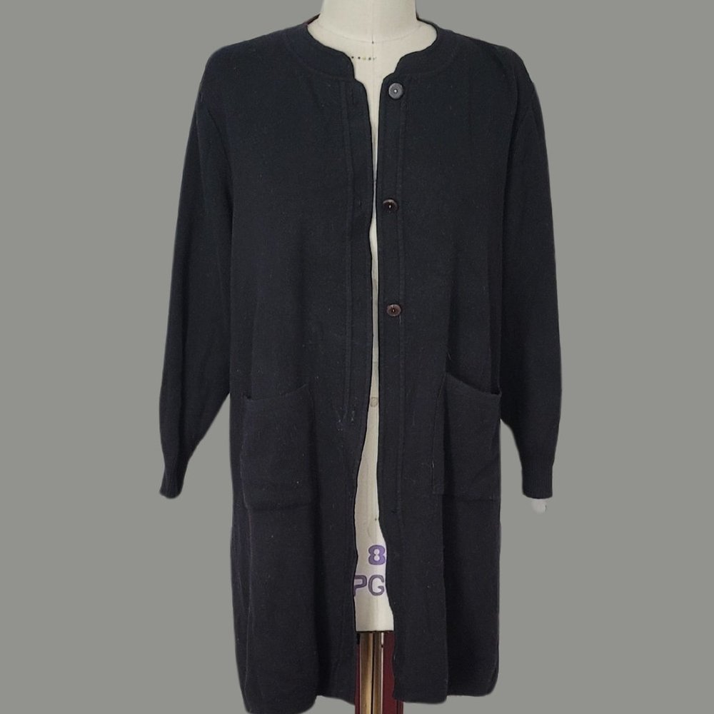 BLACK LONG CARDIGAN SIZE 8